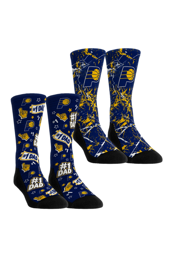 Unisex Rock Em Socks Indiana Pacers Number 1 Dad 2-Pack Crew Socks