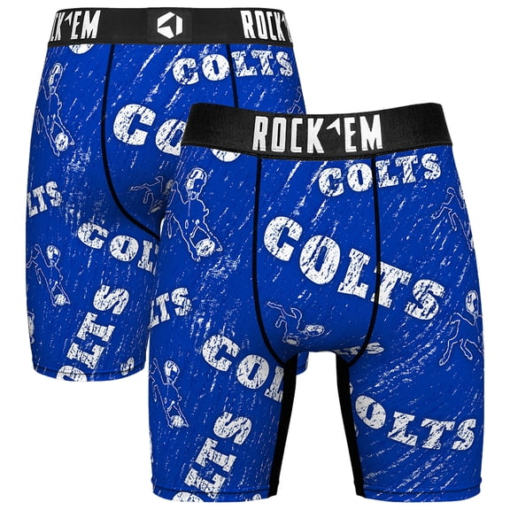 Unisex Rock Em Socks Indianapolis Colts Throwback Logo Allover Boxer Briefs