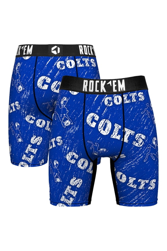 Unisex Rock Em Socks Indianapolis Colts Throwback Logo Allover Boxer Briefs