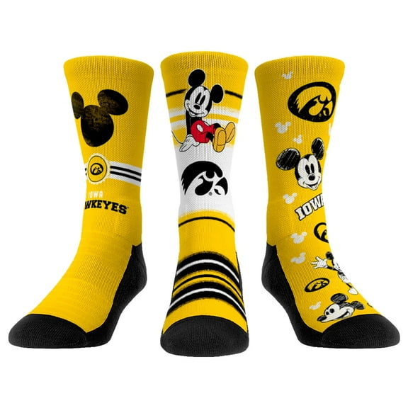 Unisex Rock Em Socks Iowa Hawkeyes Disney Three-Pack Crew Socks