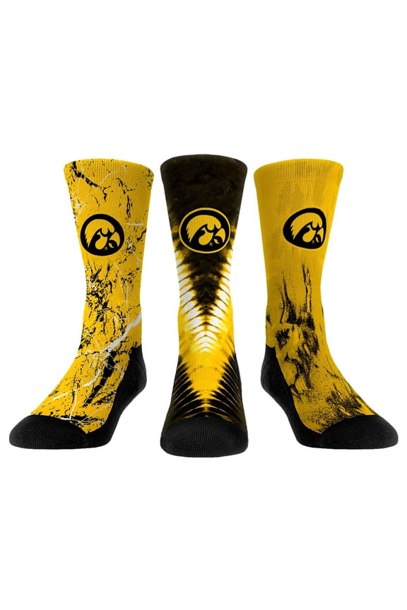 Unisex Rock Em Socks Iowa Hawkeyes Three-Pack Crew Socks Set