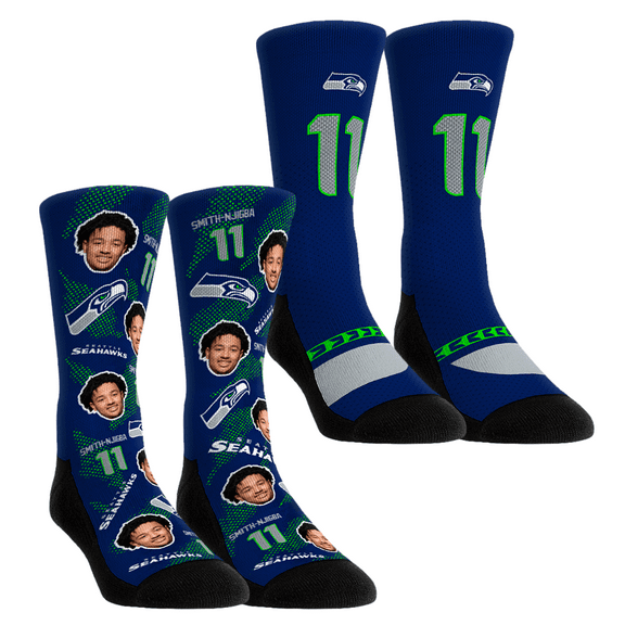 Unisex Rock Em Socks Jaxon Smith-Njigba Seattle Seahawks Player Football Guy Two-Pack Crew Sock Set