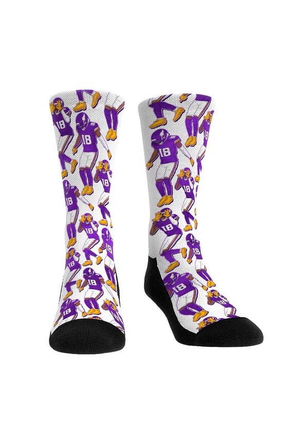 Unisex Rock Em Socks Justin Jefferson Minnesota Vikings Player Celebration Crew Socks
