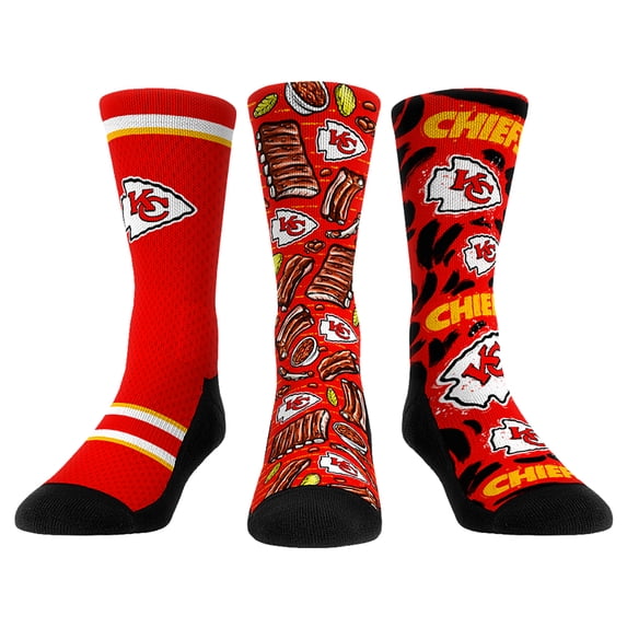 Unisex Rock Em Socks Kansas City Chiefs Fan Favorite Three-Pack Crew Sock Set