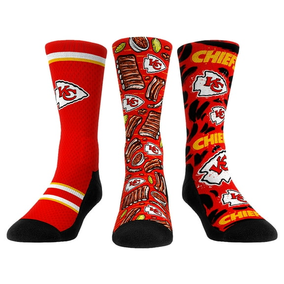 Unisex Rock Em Socks Kansas City Chiefs Fan Favorite Three-Pack Crew Sock Set