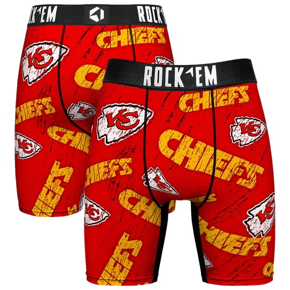 Unisex Rock Em Socks Kansas City Chiefs Throwback Logo Allover Boxer Briefs