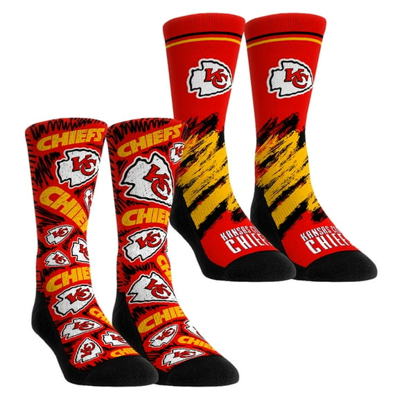 Unisex Rock Em Socks Kansas City Chiefs Throwback Two-Pack Crew Socks Set