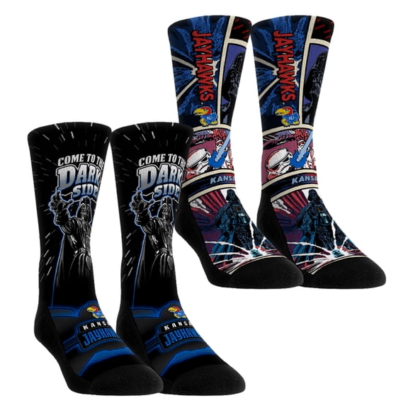 Unisex Rock Em Socks Kansas Jayhawks Star Wars Empire Two-Pack Crew Socks Set