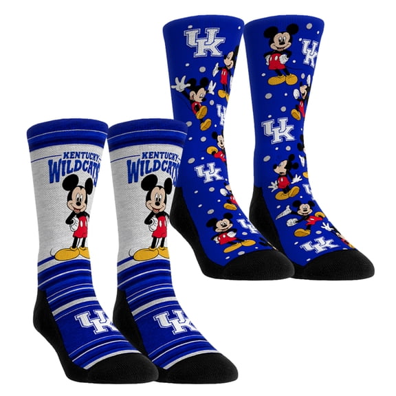 Unisex Rock Em Socks Kentucky Wildcats Mickey Mouse Two-Pack Crew Socks Set