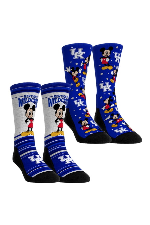 Unisex Rock Em Socks Kentucky Wildcats Mickey Mouse Two-Pack Crew Socks Set