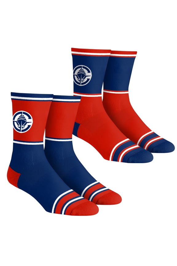 Unisex Rock Em Socks  LA Clippers 2-Pack Color Block Crew Socks Set