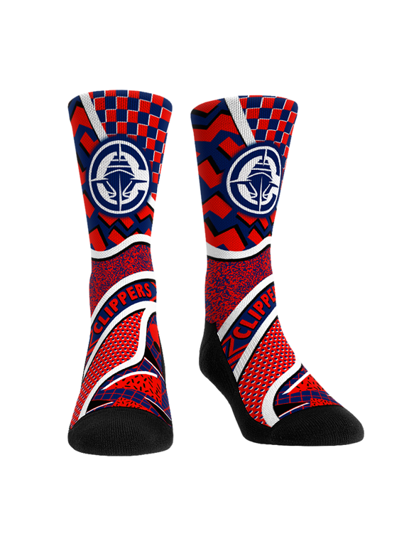 Unisex Rock Em Black LA Clippers Ball Pattern Crew Socks
