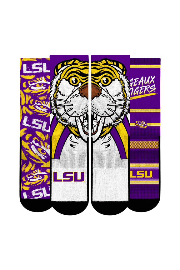 Unisex Rock Em Socks LSU Tigers Fan Favorite Three-Pack Crew Sock Set
