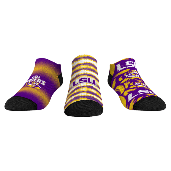 Unisex Rock Em Socks LSU Tigers Make Some Noise Three-Pack Low-Cut Socks Set