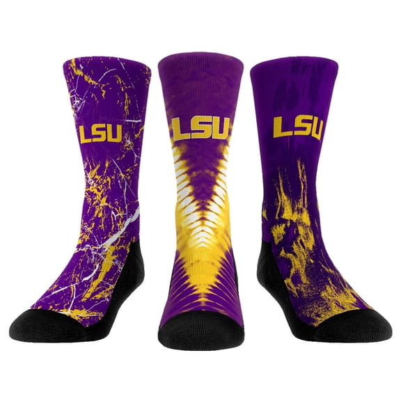 Unisex Rock Em Socks LSU Tigers Three-Pack Crew Socks Set