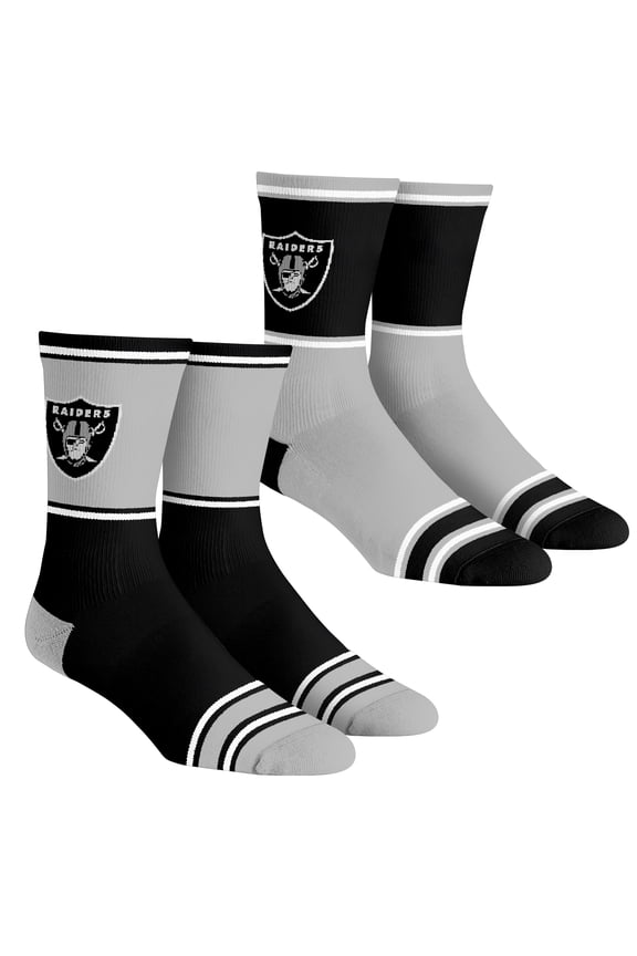Unisex Rock Em Socks  Las Vegas Raiders 2-Pack Color Block Crew Socks Set