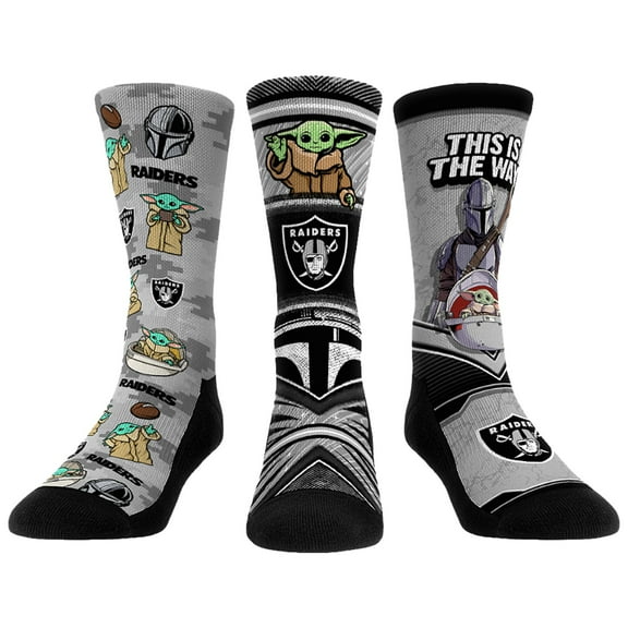 Unisex Rock Em Socks Las Vegas Raiders 3-Pack Mandalorian Crew Socks