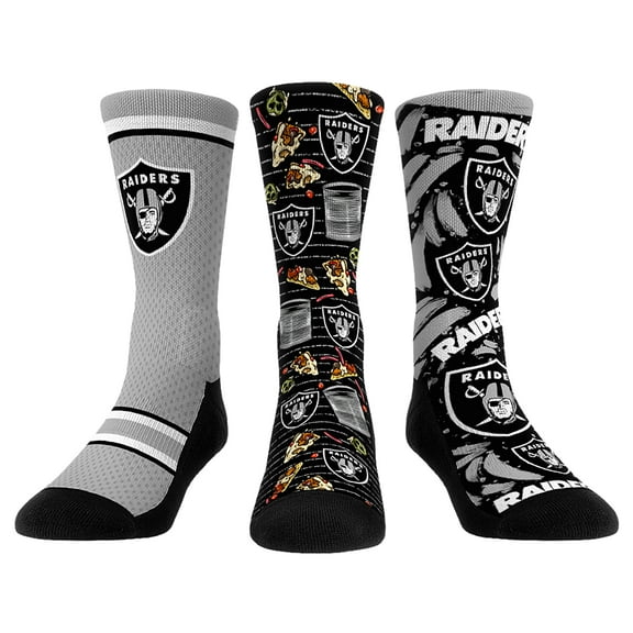Unisex Rock Em Socks Las Vegas Raiders Fan Favorite Three-Pack Crew Sock Set