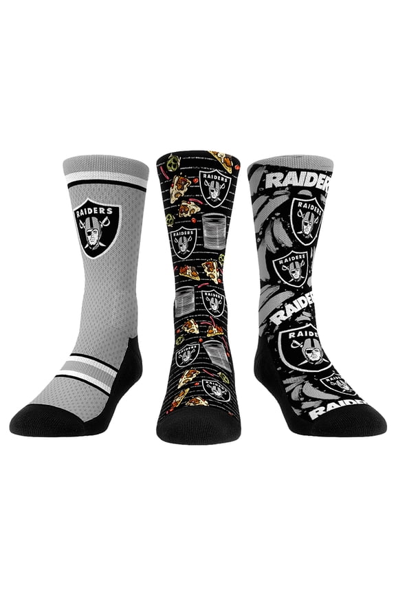 Unisex Rock Em Socks Las Vegas Raiders Fan Favorite Three-Pack Crew Sock Set