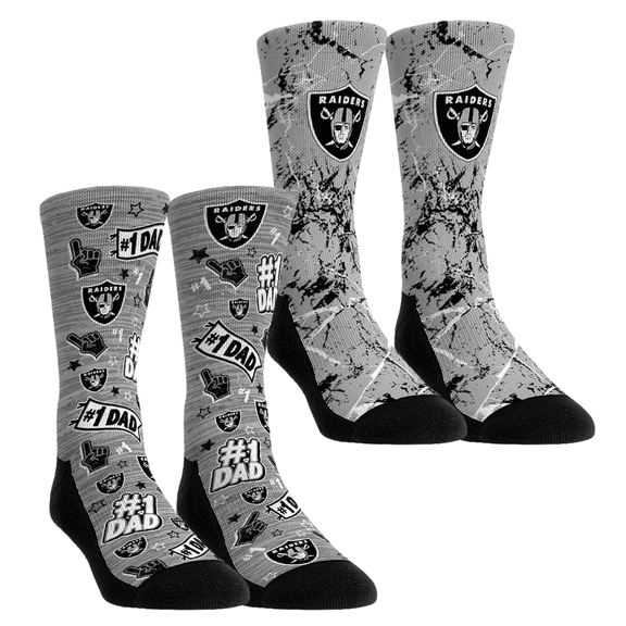 Unisex Rock Em Socks Las Vegas Raiders Number 1 Dad 2-Pack Crew Socks