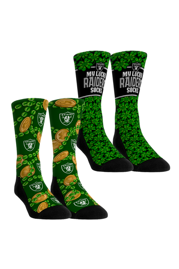 Unisex Rock Em Socks Las Vegas Raiders St. Patrick's Day Two-Pack Crew Socks Set