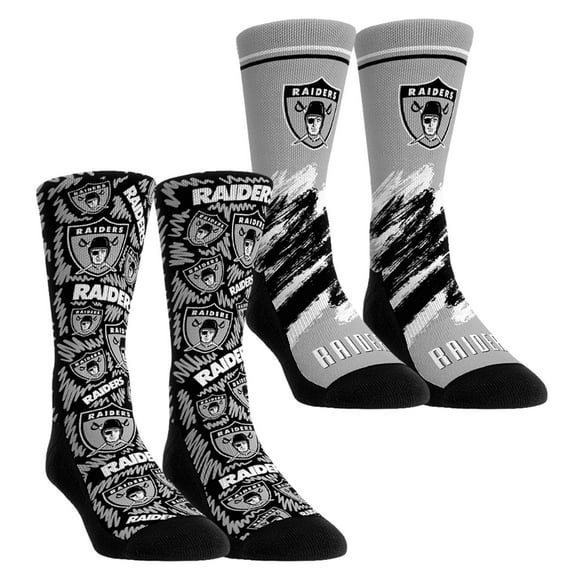 Unisex Rock Em Socks Las Vegas Raiders Throwback Two-Pack Crew Socks Set