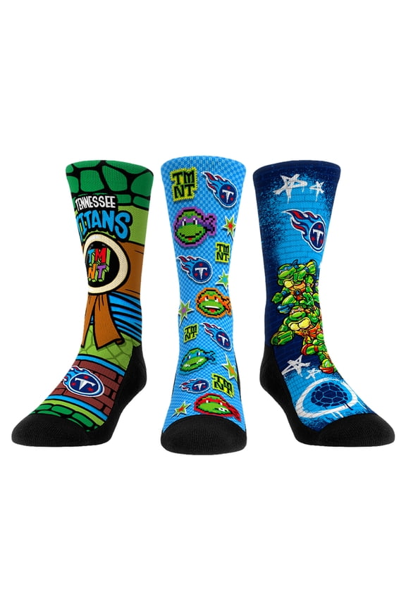 Unisex Rock Em Socks Light Blue Tennessee Titans TMNT Three-Pack Crew Sock Set