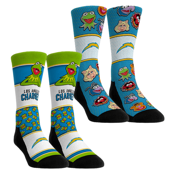 Unisex Rock Em Socks Los Angeles Chargers Muppets 2-Pack Crew Socks Set
