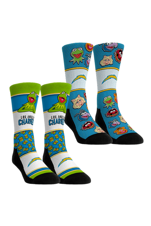 Unisex Rock Em Socks Los Angeles Chargers Muppets 2-Pack Crew Socks Set