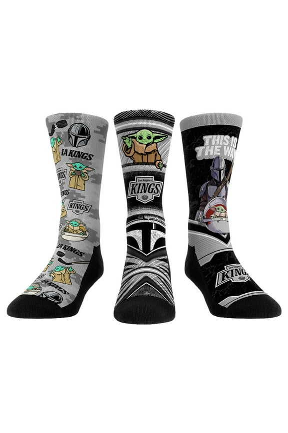 Unisex Rock Em Socks Los Angeles Kings The Mandalorian 3-Pack Crew Socks