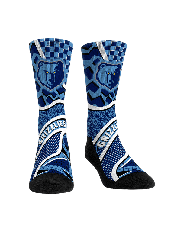 Unisex Rock Em Blue Memphis Grizzlies Ball Pattern Crew Socks
