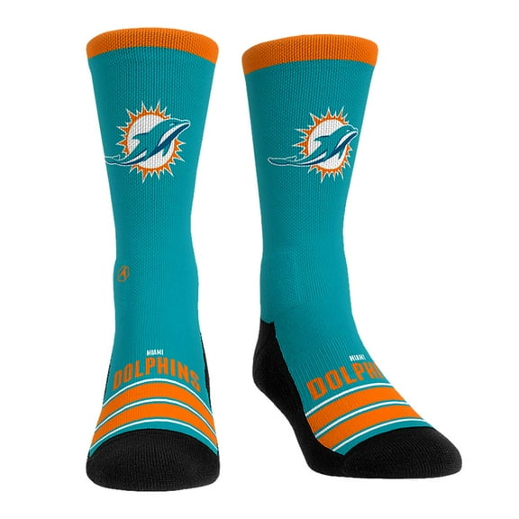 Unisex Rock Em Socks Miami Dolphins Gametime Stripe-Crew Socks