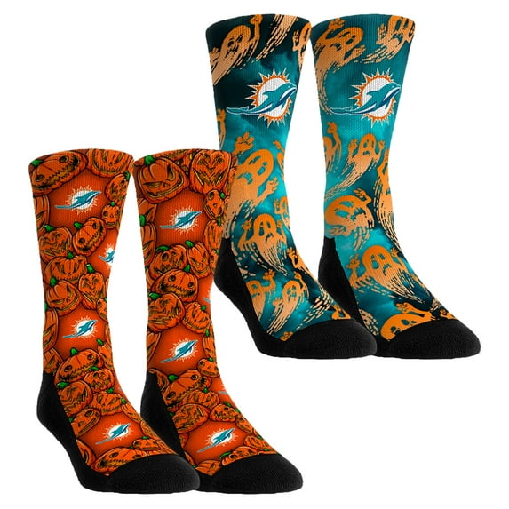 Unisex Rock Em Socks Miami Dolphins Halloween Crew Socks 2-Pack Set