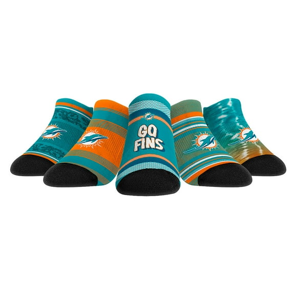 Unisex Rock Em Socks Miami Dolphins Super Fan Five-Pack Low-Cut Socks Set