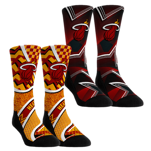 Unisex Rock Em Socks Miami Heat NBA Hoops Two-Pack Crew Socks Set