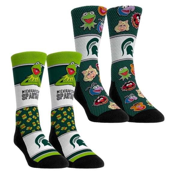 Unisex Rock Em Socks Michigan State Spartans Muppets 2-Pack Crew Socks Set