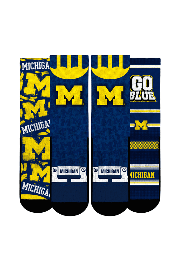 Unisex Rock Em Socks Michigan Wolverines Fan Favorite Three-Pack Crew Sock Set