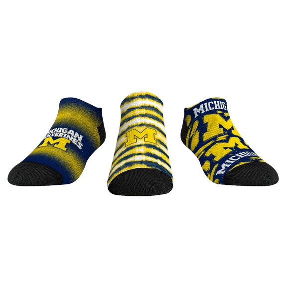 Unisex Rock Em Socks Michigan Wolverines Make Some Noise Three-Pack Low-Cut Socks Set