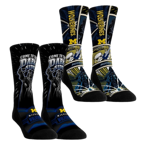 Unisex Rock Em Socks Michigan Wolverines Star Wars Empire Two-Pack Crew Socks Set