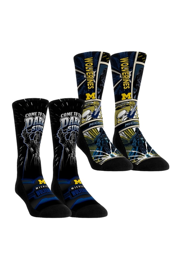 Unisex Rock Em Socks Michigan Wolverines Star Wars Empire Two-Pack Crew Socks Set