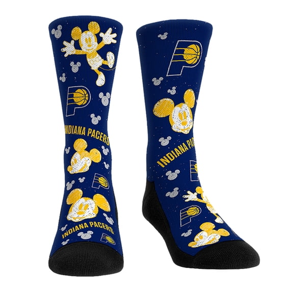 Unisex Rock Em Socks Mickey Mouse Navy Indiana Pacers Three-Pack Disney Crew Socks Set
