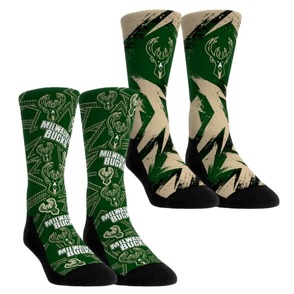 Unisex Rock Em Socks Milwaukee Bucks Game Day 2-Pack Crew Socks