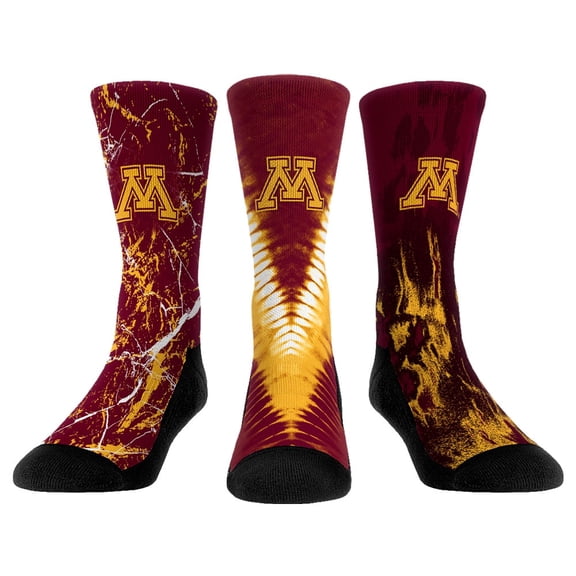 Unisex Rock Em Socks Minnesota Golden Gophers Three-Pack Crew Socks Set
