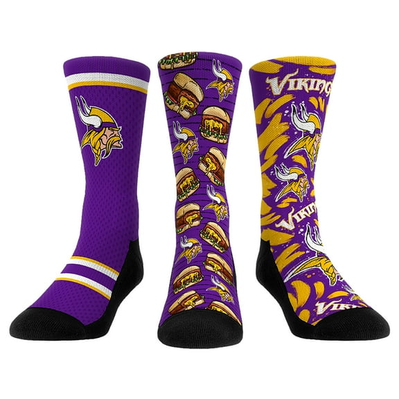 Unisex Rock Em Socks  Minnesota Vikings Fan Favorite Three-Pack Crew Sock Set