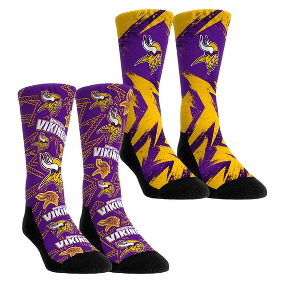 Unisex Rock Em Socks   Minnesota Vikings Gameday Two-Pack Crew Socks Set