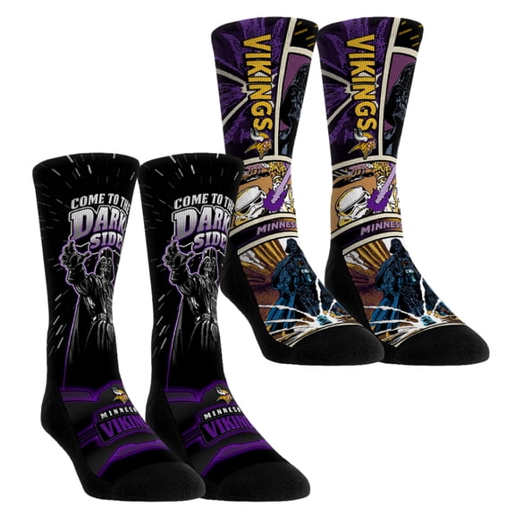 Unisex Rock Em Socks Minnesota Vikings Star Wars Empire Two-Pack Crew Socks