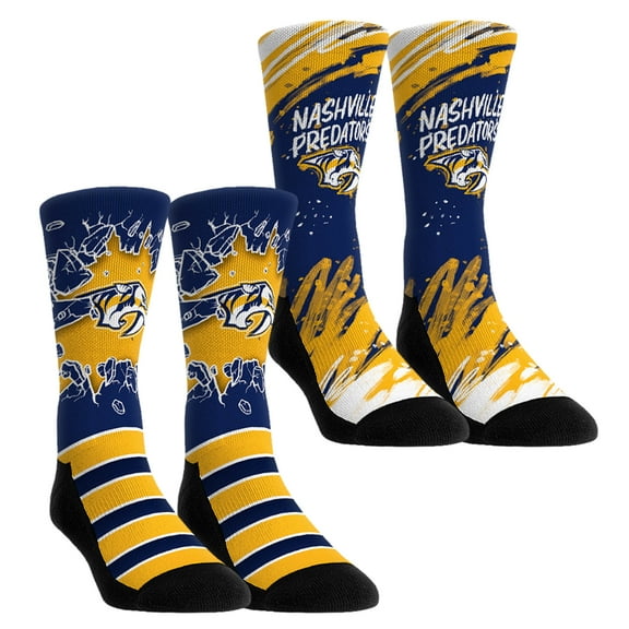 Unisex-Rock Em Socks Nashville Predators Ice Breaker Two-Pack Crew Socks Set