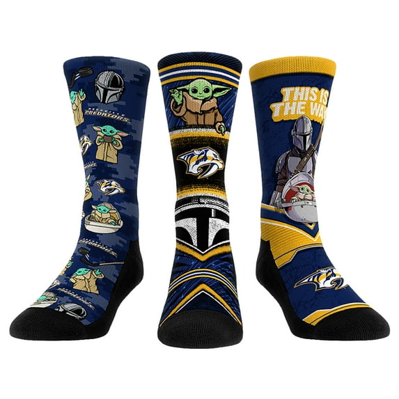 Unisex Rock Em Socks Nashville Predators The Mandalorian 3-Pack Crew Socks