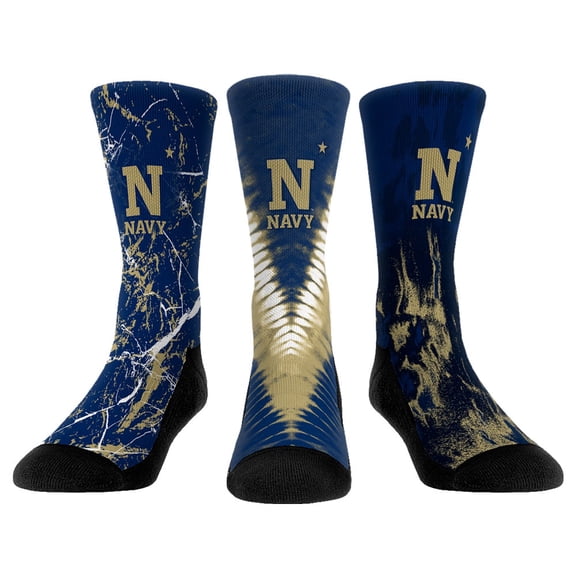 Unisex Rock Em Socks Navy Midshipmen Three-Pack Crew Socks Set