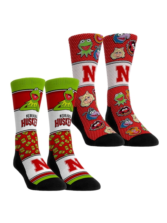 Unisex Rock Em Nebraska Huskers Muppets 2-Pack Crew Socks Set
